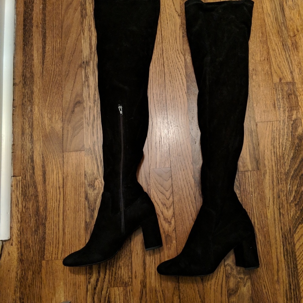 Jeffery Cambell over the knee suede boots
